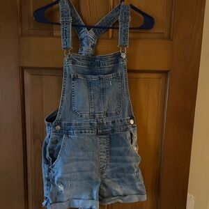 Denim Overalls Shorts